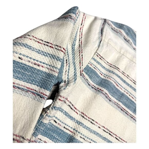 SOL ANGELES Embroidered Luxury Designer Striped Casual Button Shirt Mens Medium - Picture 4 of 5